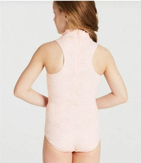 Eyelet High Neck Zip Back Leotard